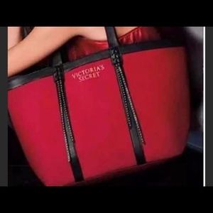 NEW Victoria’s Secret red with black trim tote.